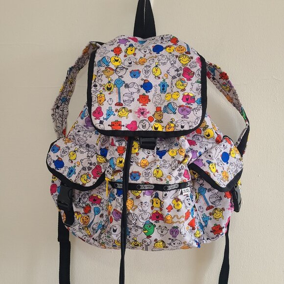 (LeSportsac Backpack Mr. Men Little Miss Mini Roger Hargreaves Pop Art Kawaii